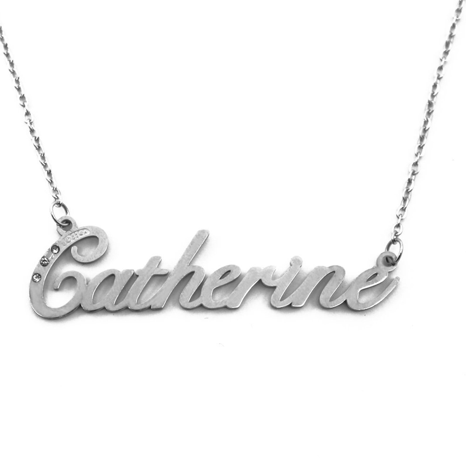 Catherine Name Necklace Personalized Name Jewellery Silver Etsy