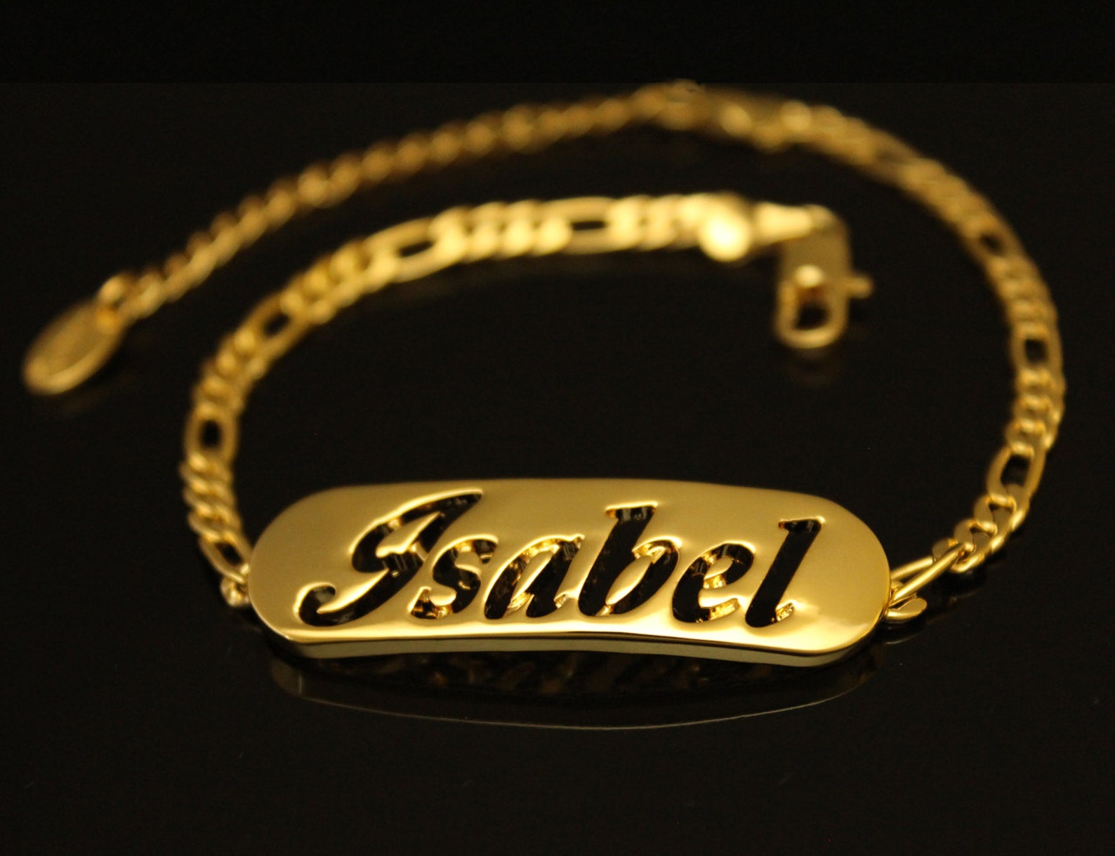 ISABEL Gold Plated Name Necklace & Name Bracelet Gift Set Etsy