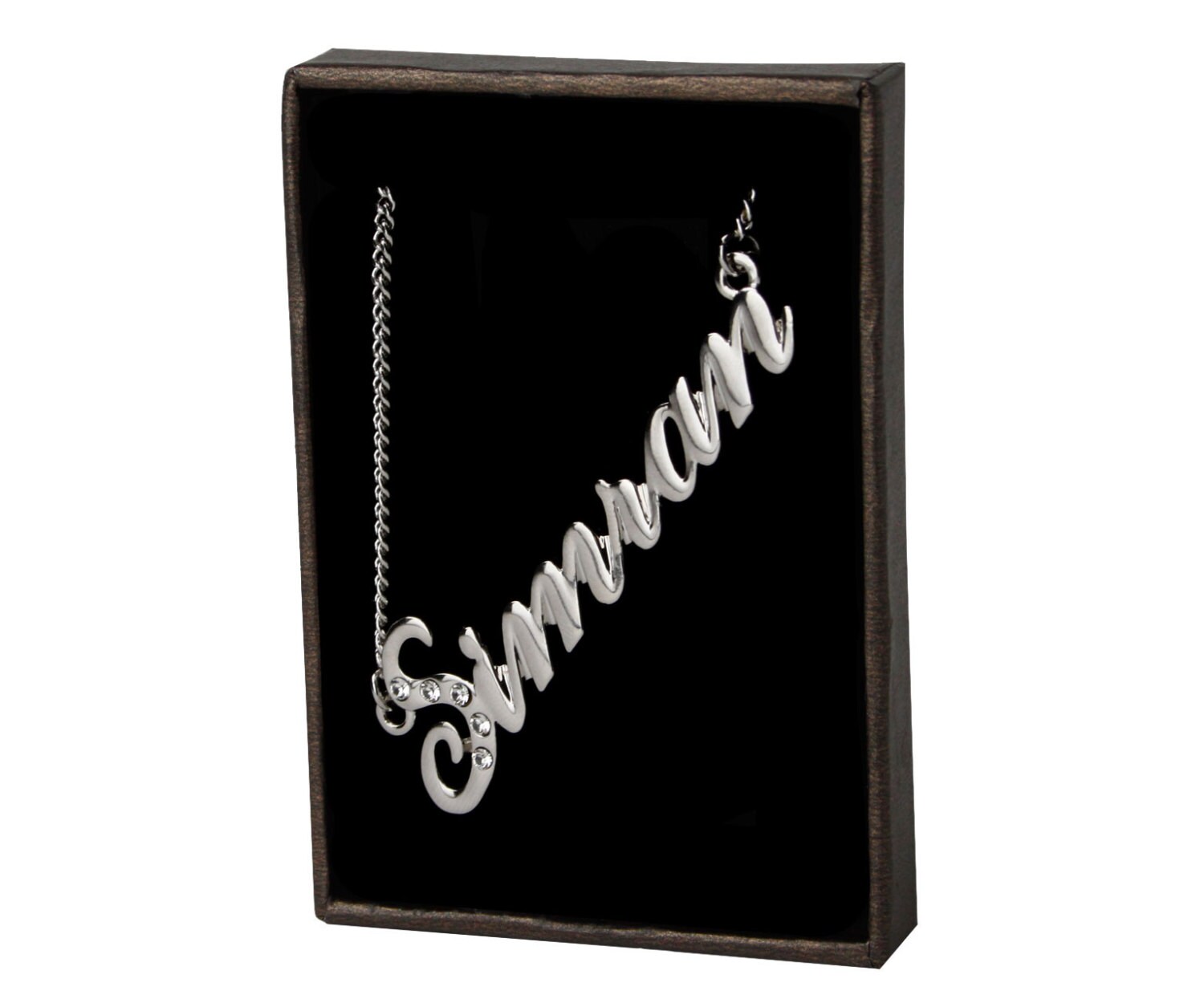 Name Necklace Simran Gold Plated 18ct Personalised Necklace Etsy Canada