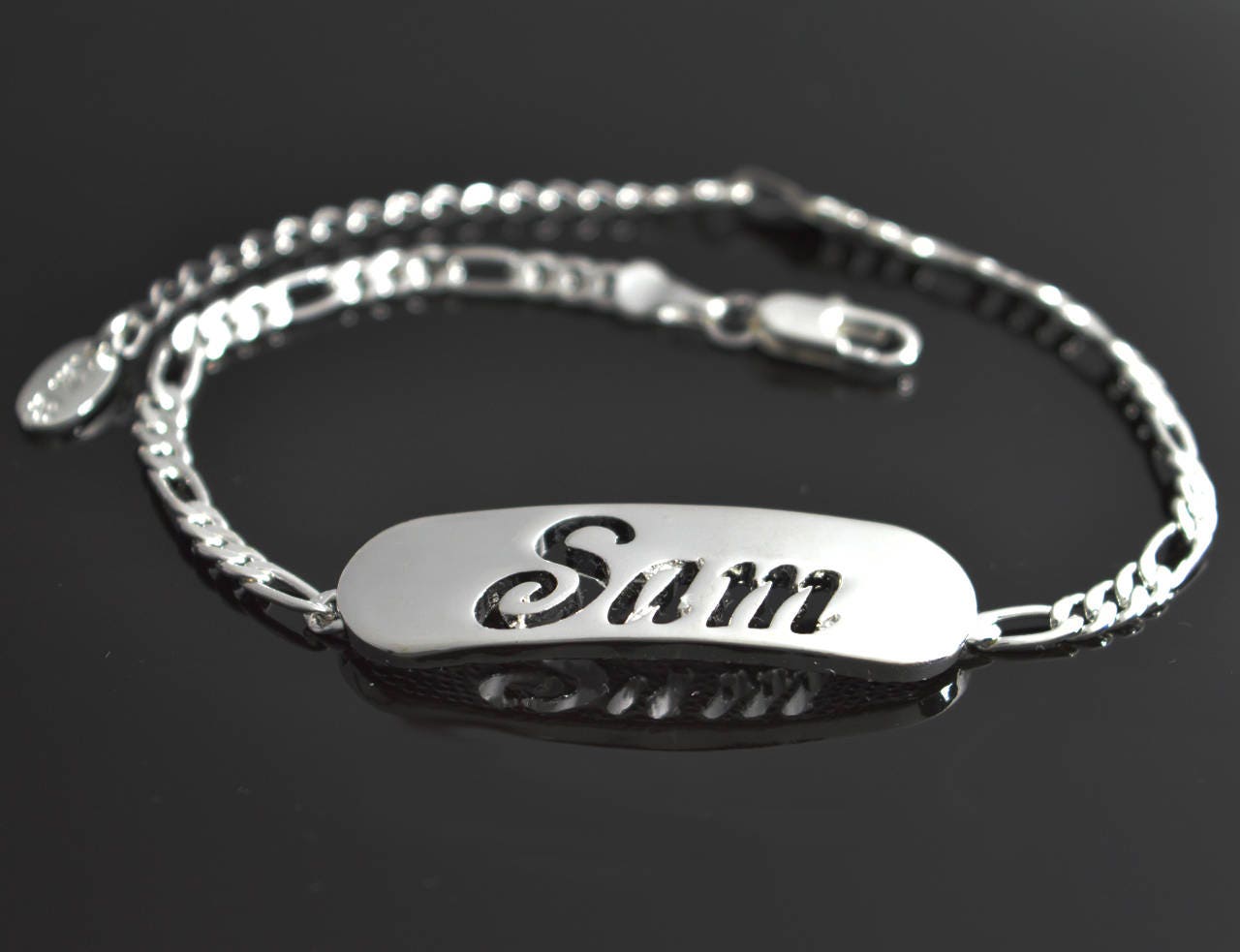Name Bracelet SAM Personalised Bracelet. 10 Figaro - Etsy