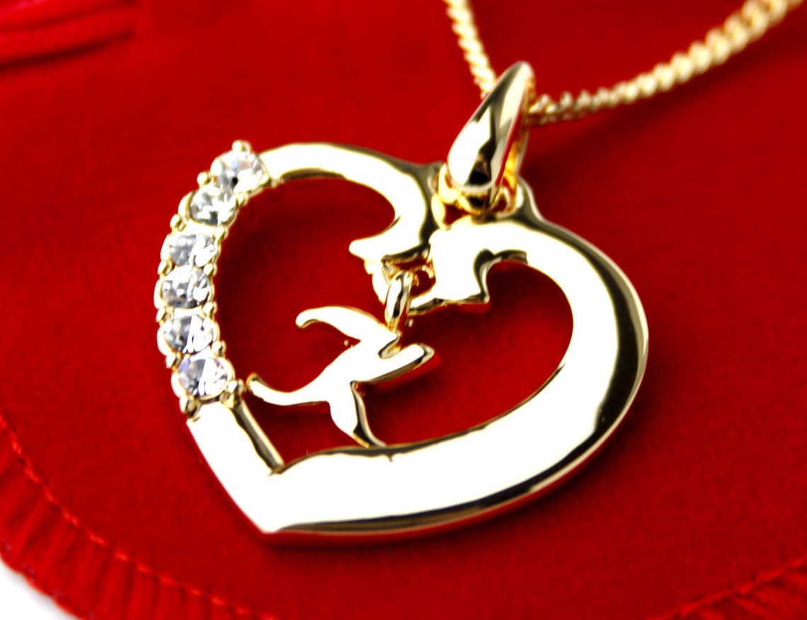 Gold Heart Initial Necklace k Gold Initial Heart Etsy