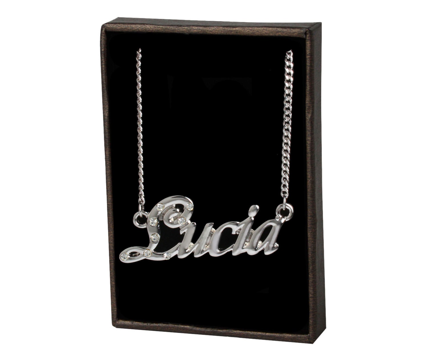 Name Necklace Lucia Gold Plated 18ct Personalised Necklace - Etsy