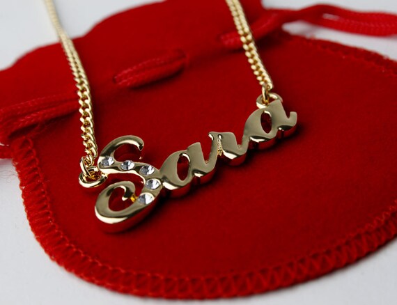 Name Necklace Sara Gold Plated 18ct 