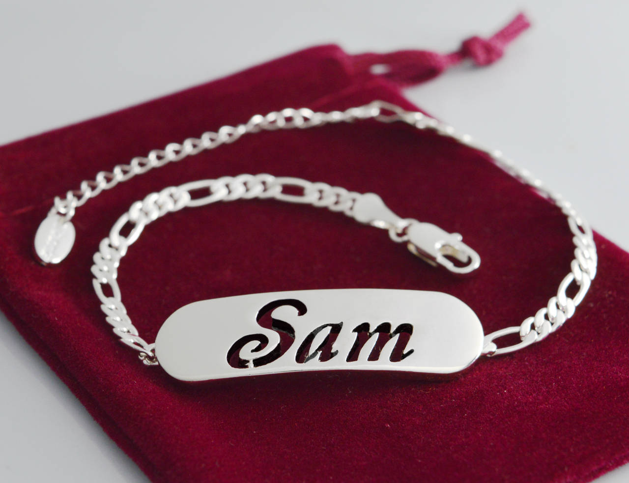 Name Bracelet SAM Personalised Bracelet. 10 Figaro - Etsy