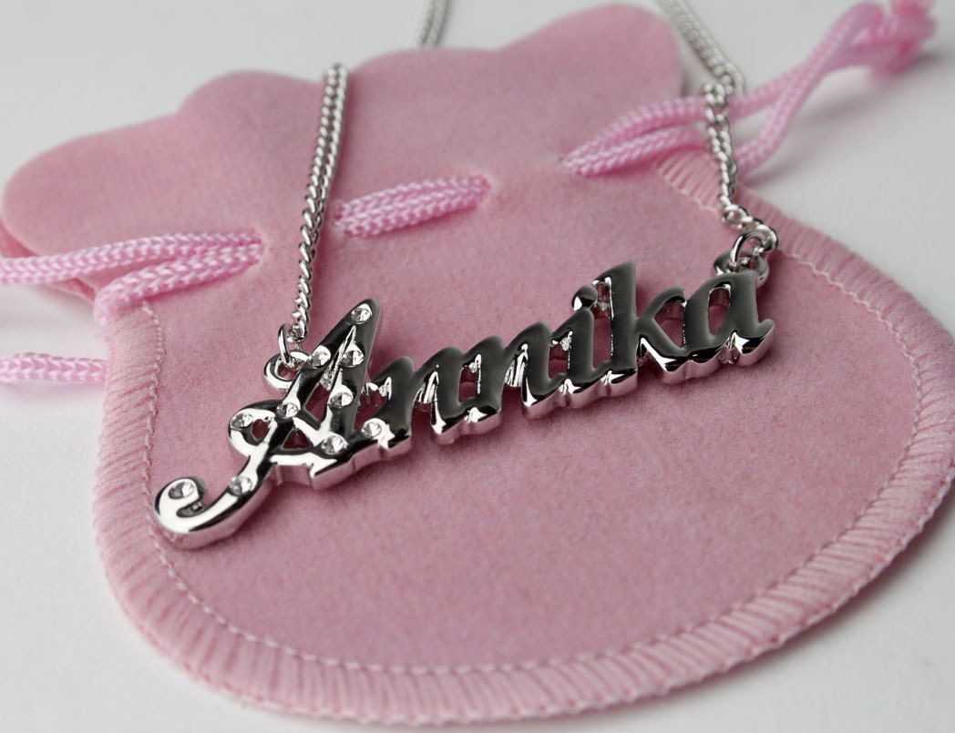 Name Necklace Annika Gold Plated 18ct Personalised Necklace With
