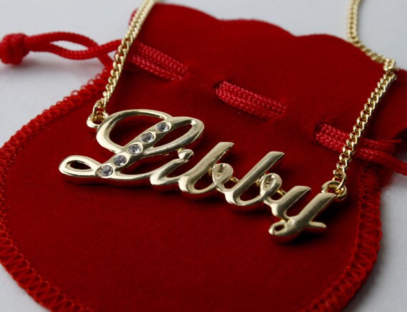 Name Necklace Libby Gold Plated 18ct 