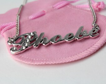 Name Necklace Phoebe White Gold Plated 