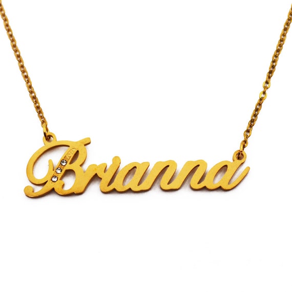 Brianna Name Necklace Personalized Name Jewellery Silver Tone and