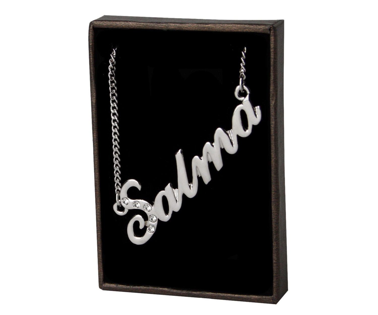 Buy Name Necklace Salma Gold Plated 18ct Personalised Necklace ...