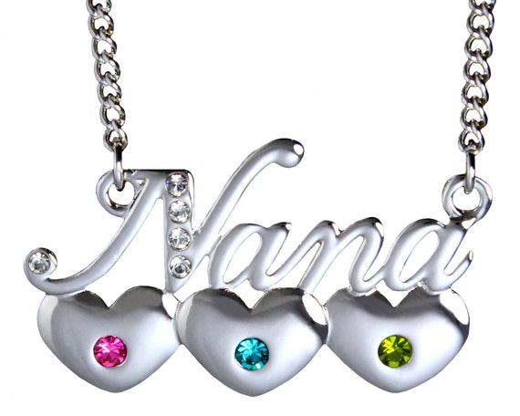 Collar de nombre /"Isla/" 18ct oro blanco plateado-hecho con Swarovski Elements