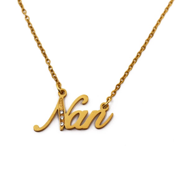 Nan Name Necklace Personalized Name Jewellery Silver Tone and Gold