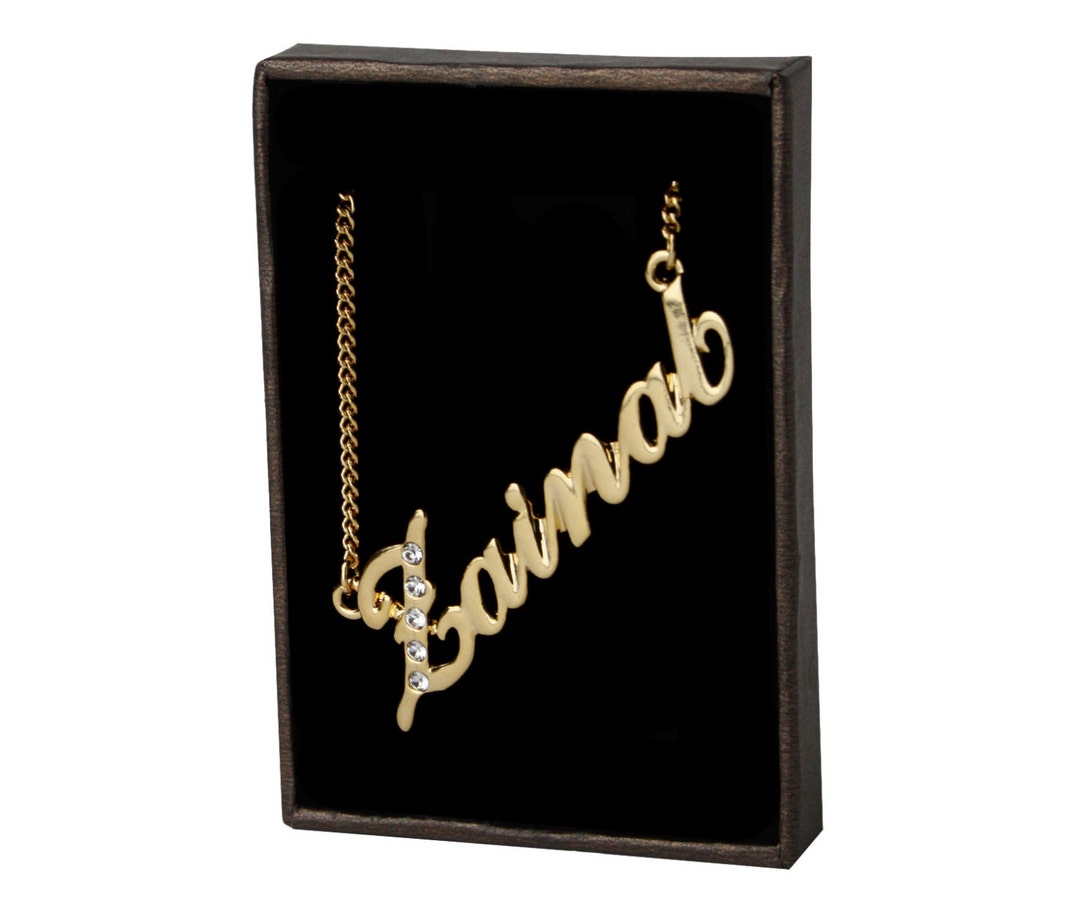 Buy Name Necklace Zainab Gold Plated 18ct Personalised Necklace ...