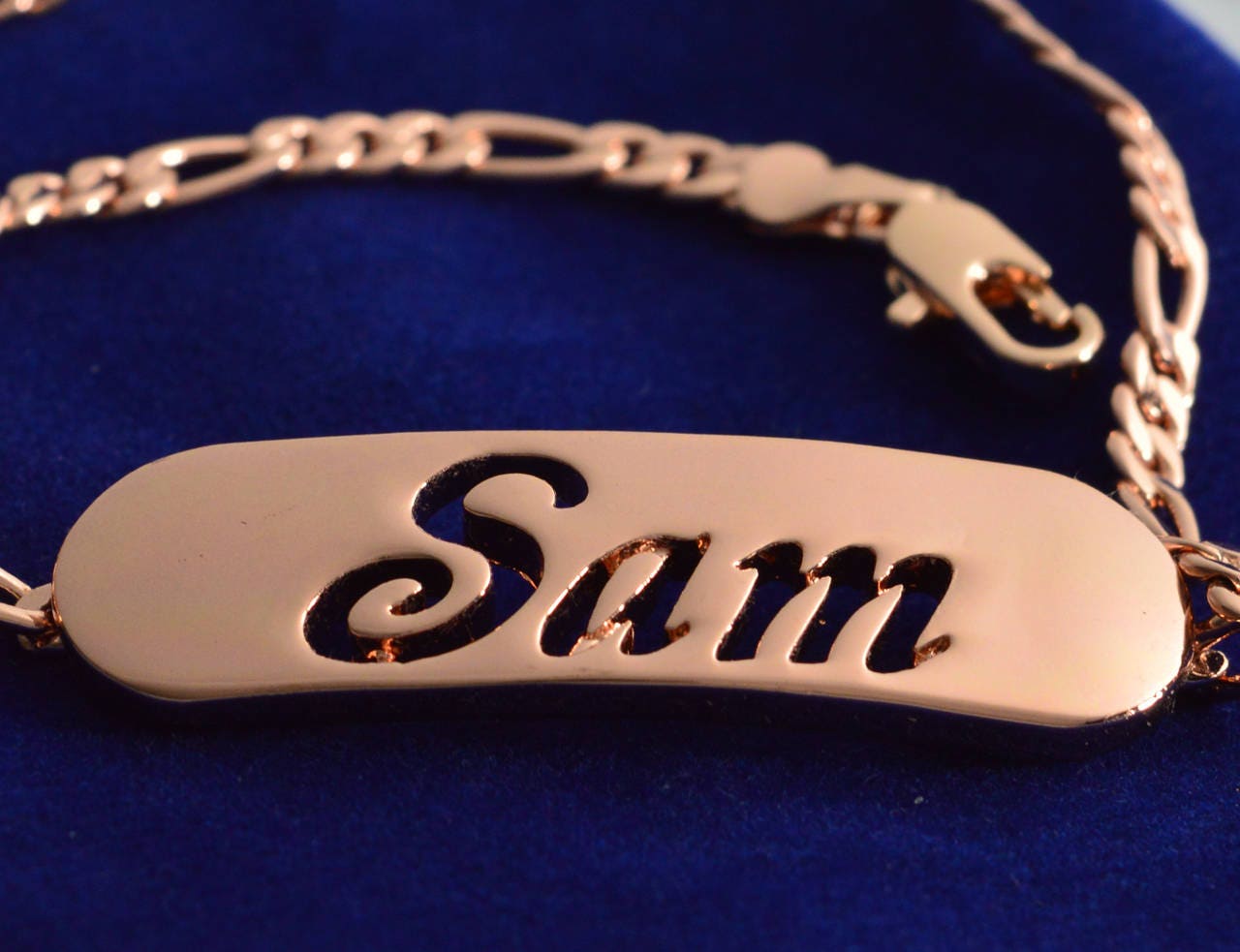 Name Bracelet SAM Personalised Bracelet. 10 Figaro - Etsy