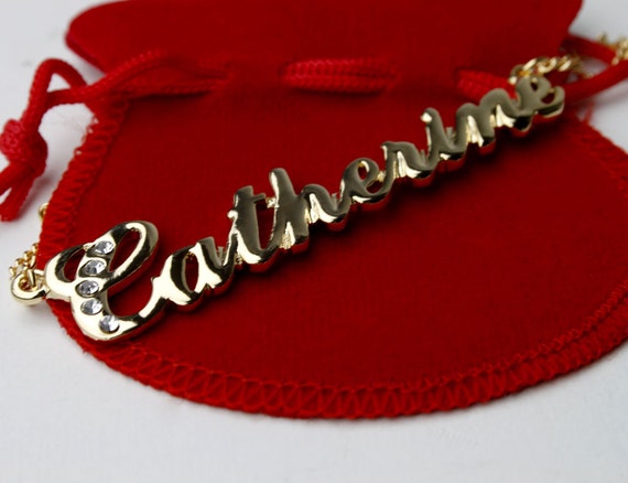 Name Necklace Catherine Gold Plated 