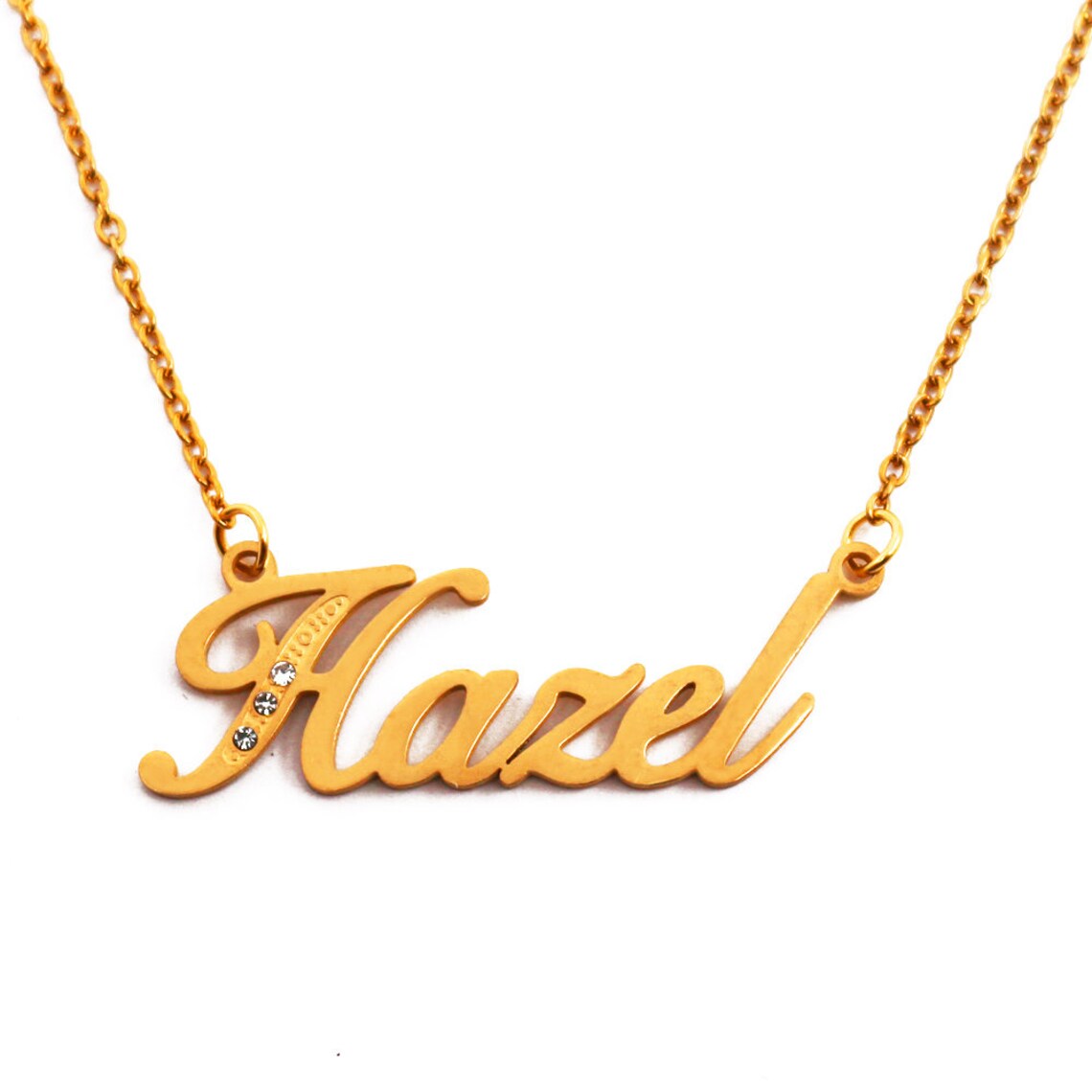 Hazel Name Necklace Personalized Name Jewellery Silver Etsy