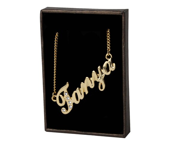 Name Necklace Tanya Gold Plated 18ct 