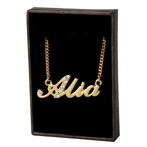 Name Necklace Alia Gold Plated 18ct Personalised Necklace With ...