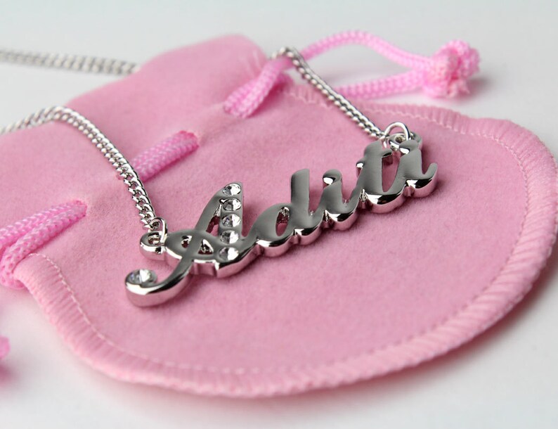 Name Necklace Aditi Gold Plated 18ct Personalised Necklace | Etsy