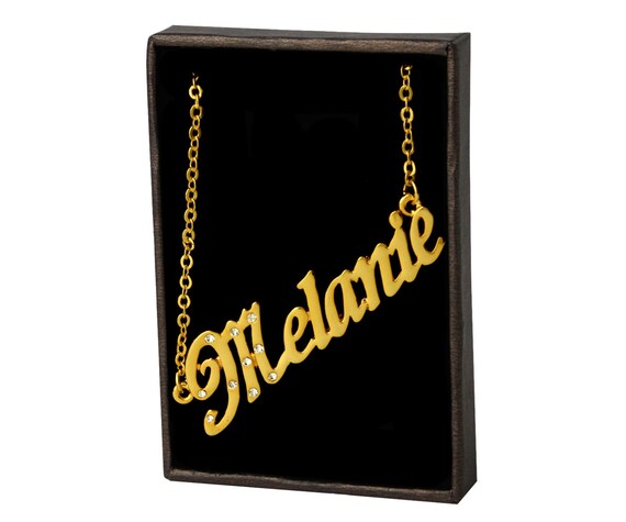 Melanie name necklace deals