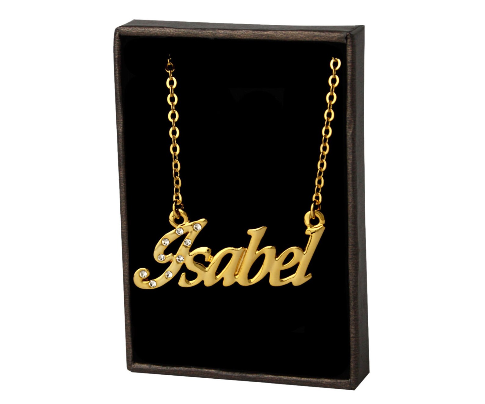 Name Necklace Isabel Gold Plated 18ct Personalised Necklace Etsy
