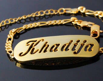 KHADIJA Gold Plated Name Necklace 