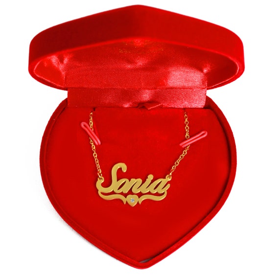 Sonia Heart Name Necklace 18ct Gold 