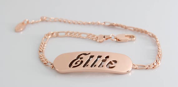 Collar de nombre /"Ellie/" de 18 quilates chapado en oro-Cumpleaños Compromiso Aniversario Regalos