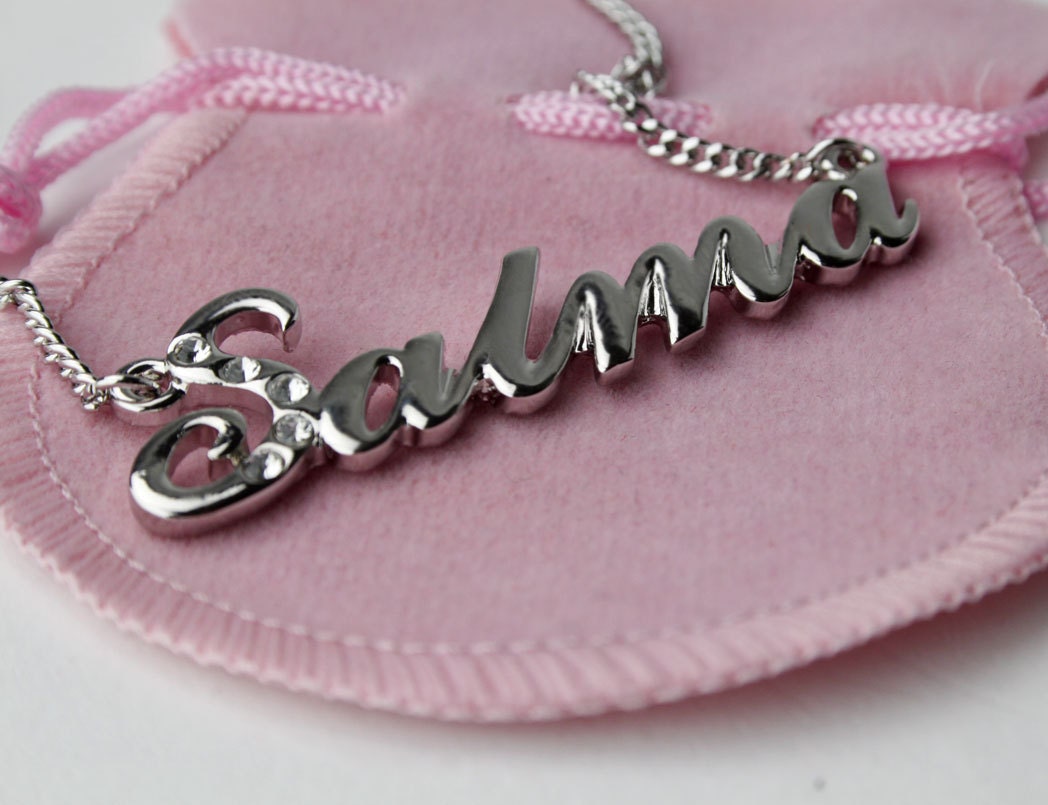 Name Necklace Salma Gold Plated 18ct Personalised Necklace - Etsy ...