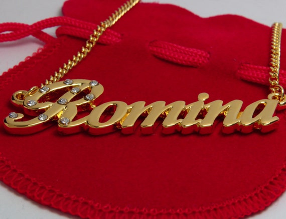Name Necklace Romina Gold Plated 18ct 