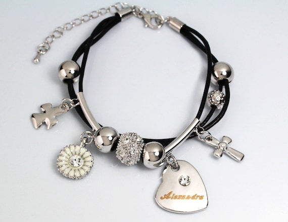Bracelet With Name 18ct White Gold Plated ALEXANDRA Gifts For Her