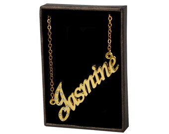 Name Necklace Jasmine Gold Plated 18ct 