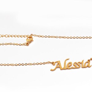 Nom Collier Alessia Gold Plated 18ct Personalized Necklace Inclut sac cadeau et emballage boîte Chr image 2