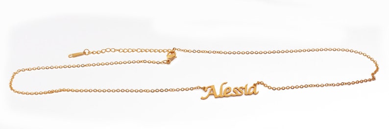 Nom Collier Alessia Gold Plated 18ct Personalized Necklace Inclut sac cadeau et emballage boîte Chr image 2