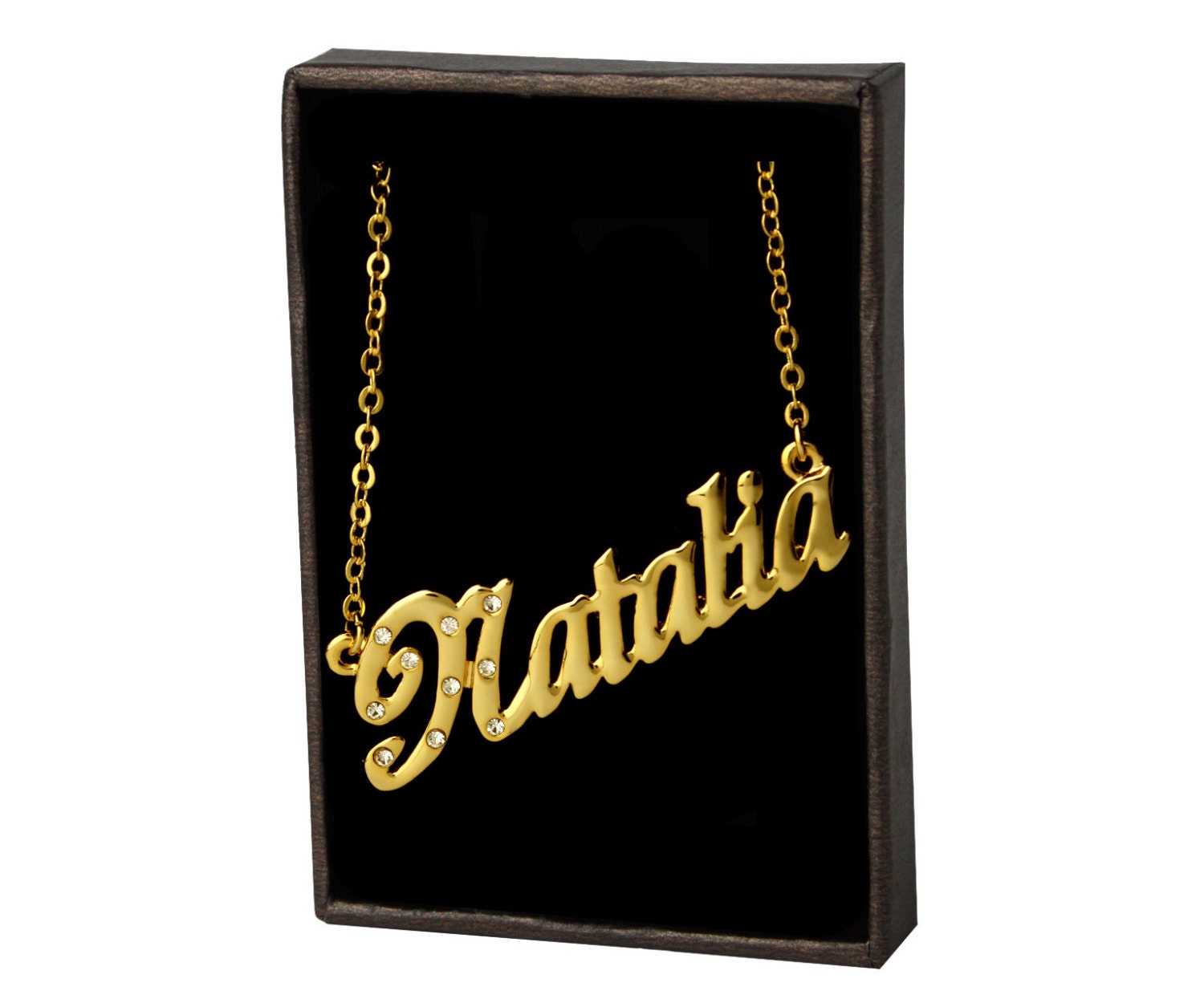 Name Necklace Natalia Gold Plated 18ct 