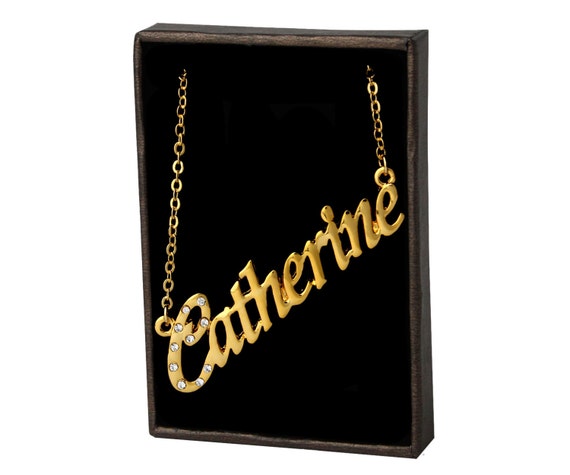 Name Necklace Catherine Gold Plated 