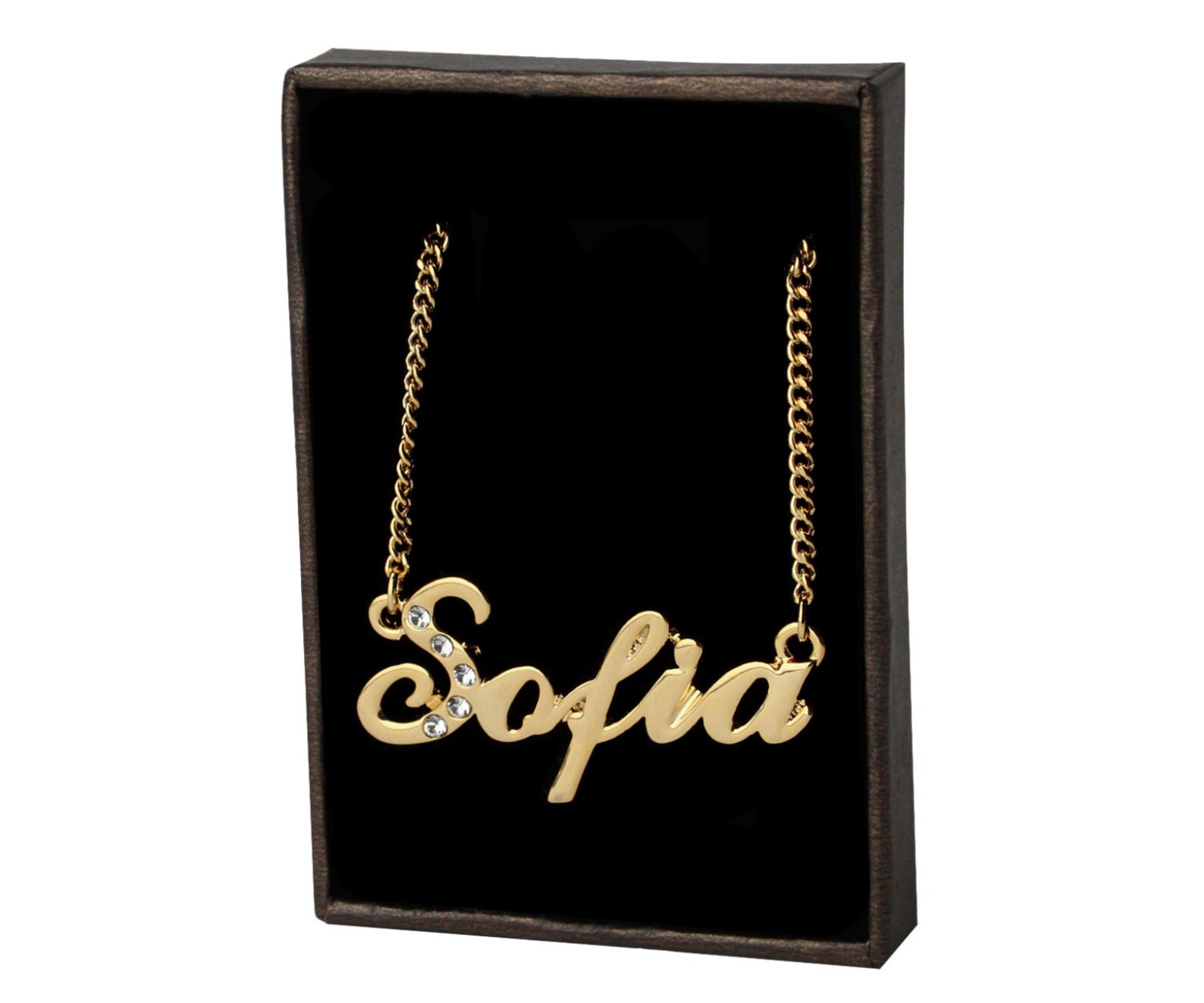 SOFIA Gold Plated Name Necklace & Name Bracelet Gift Set Etsy