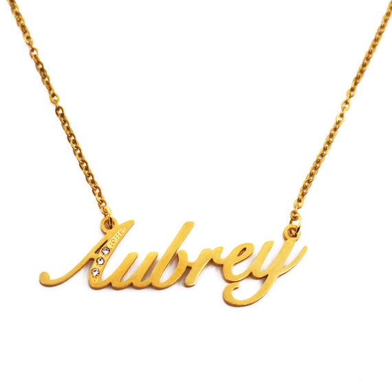 Aubrey name best sale necklace