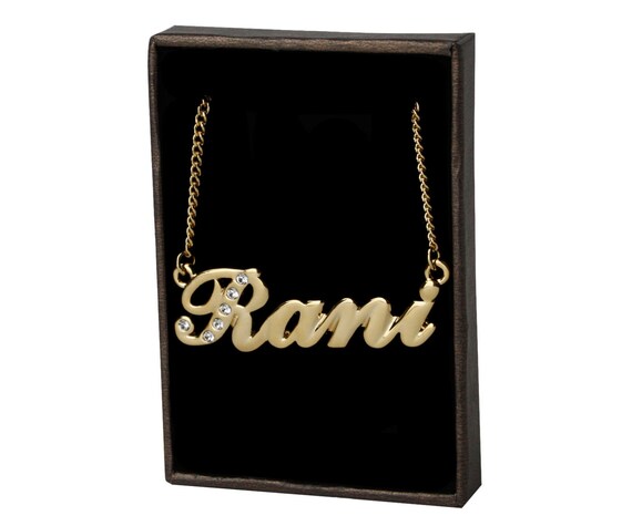 Name Necklace Rani Gold Plated 18ct Personalised Necklace Etsy Name Necklace Rani Gold Plated 18ct Personalised Necklace Etsy