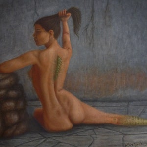 Peinture à l&#39;huile originale : La Sirena