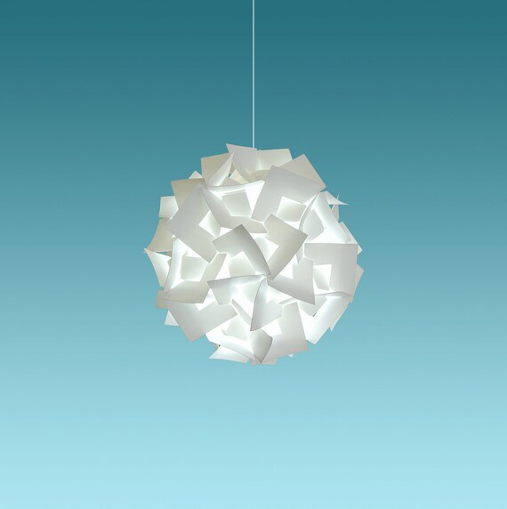 Akari Small Squares 12 Cool White Glow Hanging Pendant Light Fixture Plug In Swag Lamp With Bulb Easy To Install Hardwire Optional