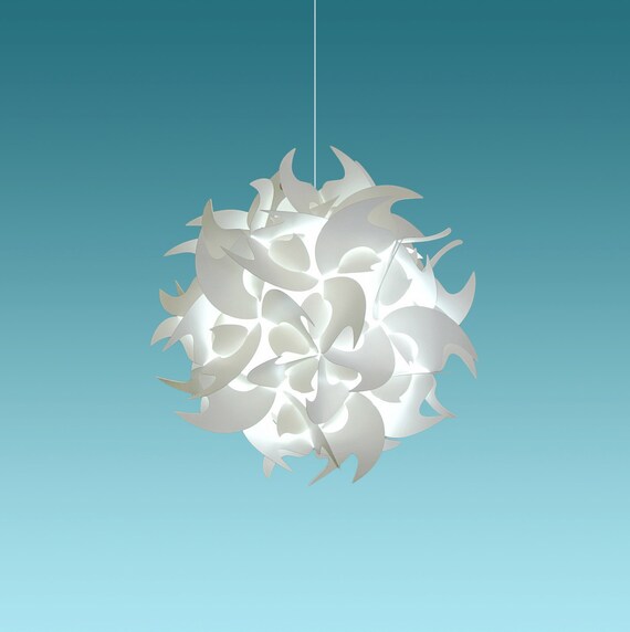 Akari Small Hooks 12 Cool White Glow Modern Hanging Pendant Akari Small Hooks 12 Cool White Glow