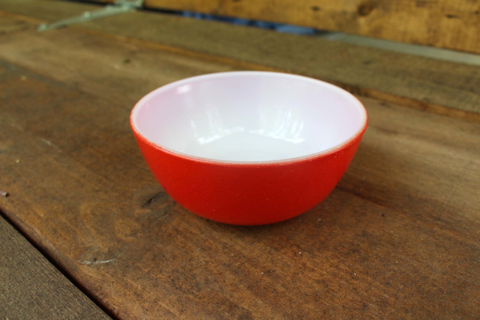 Vintage Hazel Atlas Cereal Bowl Bright Red Milk Glass Etsy