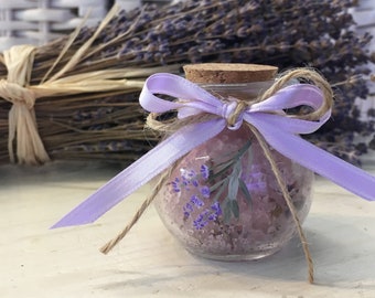 Wedding  "Bomboniera"made in Italy  with hand painted lavander and bath salts.