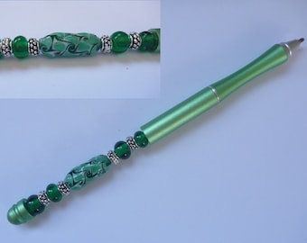 Aluminum pens featuring Artisan lampwork Glass beads, SRA, Chrys Art Glass