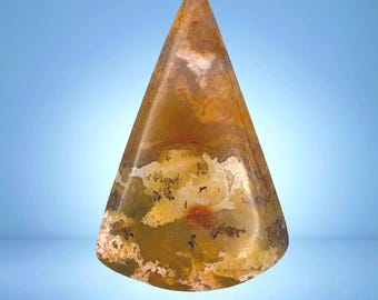 Cabujón de ágata con pluma de rosa Regency
