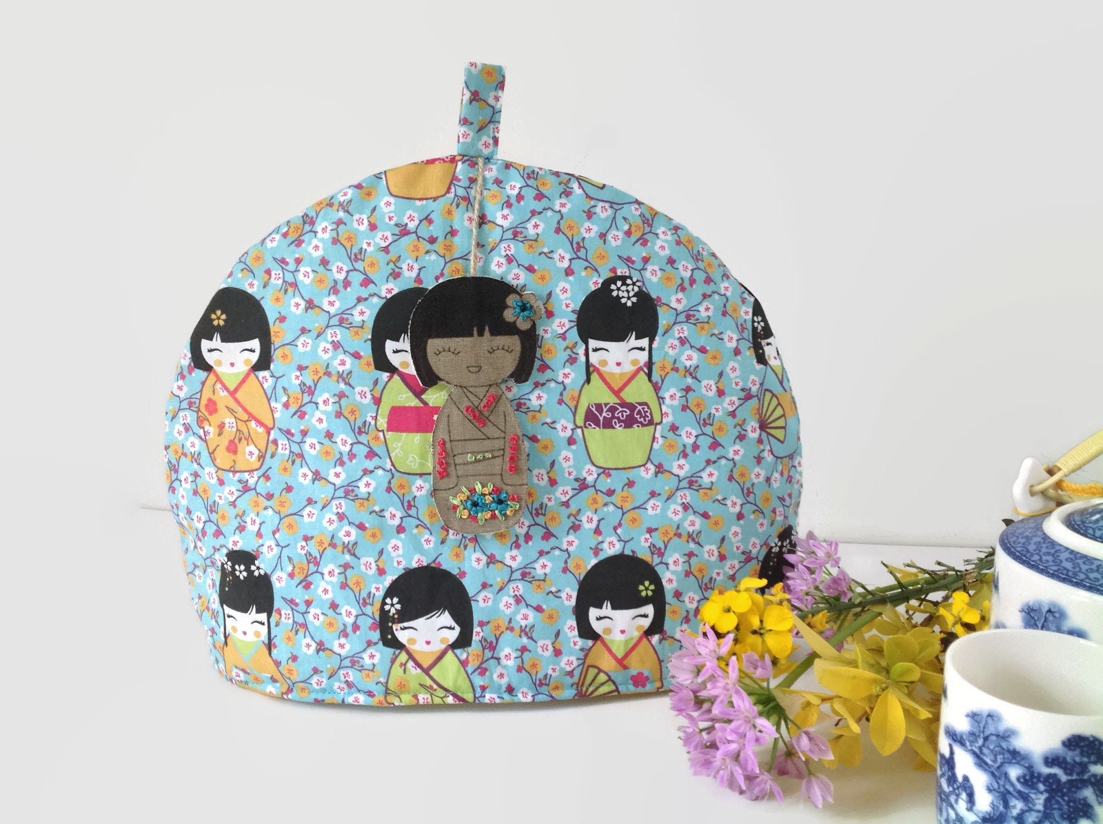 Tea Cosy Kokeshi Tea Cosy Japanese Tea Cozy Fabric tea Etsy