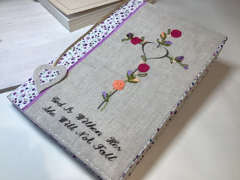 Fabric Bible Cover, Cross Bible Cover, Flowered Bible Cover, Customizable Book Cover, Journal Cover, Book Case, Paperback Book Cover, Lavender flowers