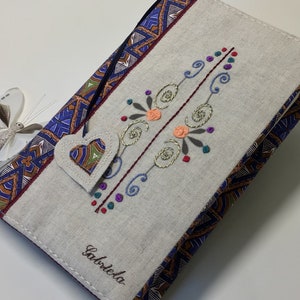 Book Cover or Bible Cover for Hardback Books or Paperback Books, Paisley  Cover, Reversible Cover, Embroidered Journal Cover, Customizable