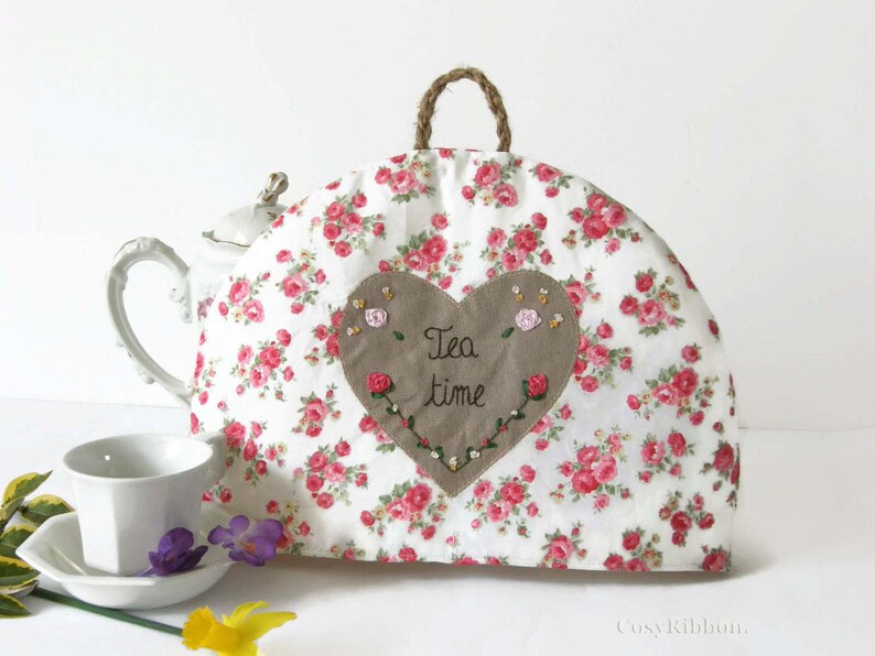 Tea Cozy With Flowers Fabric Teapot Warmer Gift for Tea Etsy