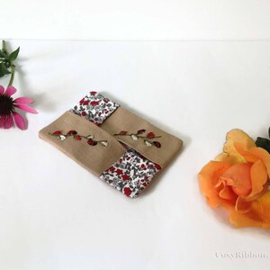 Handmade Linen Pocket Tissue Holder: Embroidered Ladybugs image 6